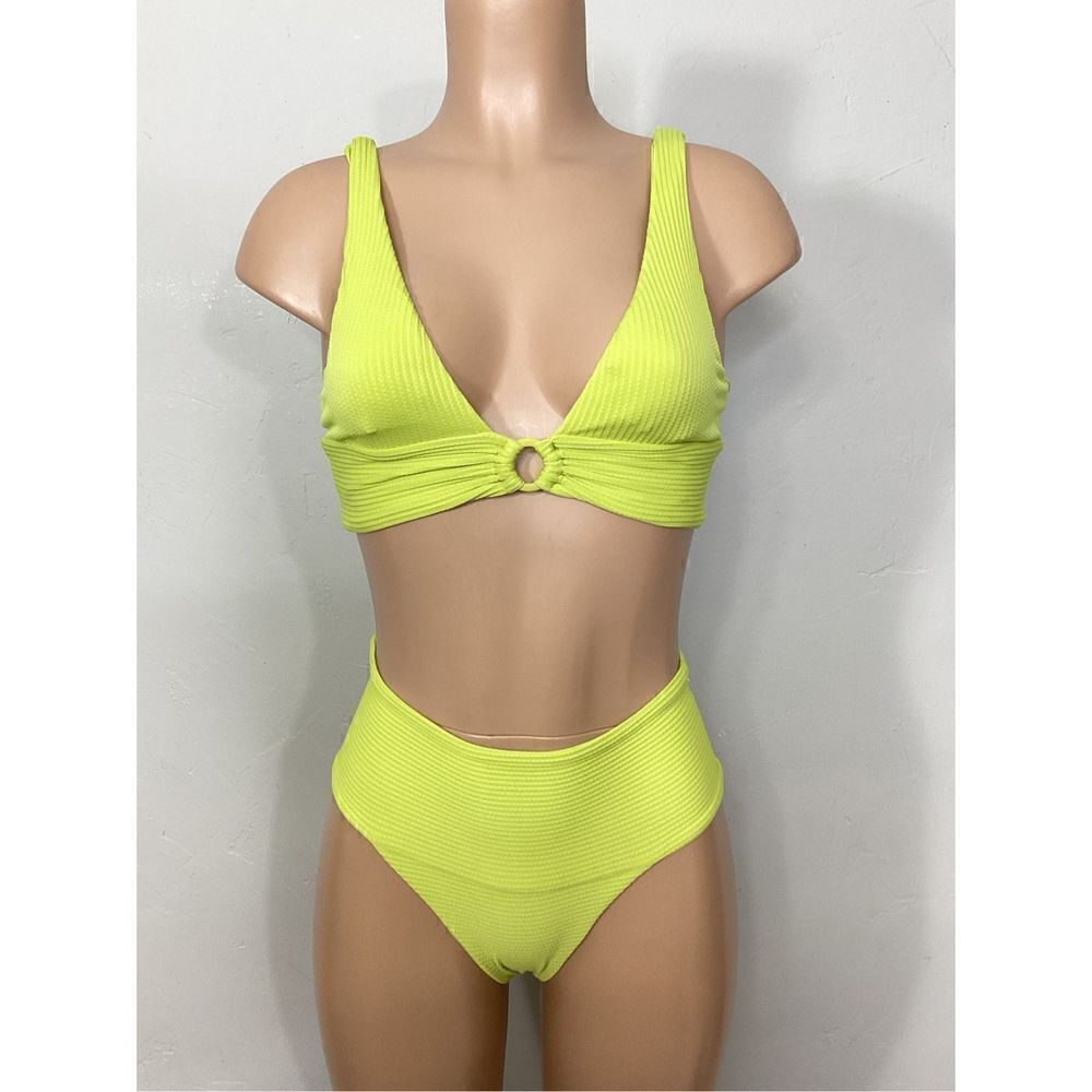 New L*SPACE apple green high waisted bikini set. Retails $209. Small - Picture 2 of 11
